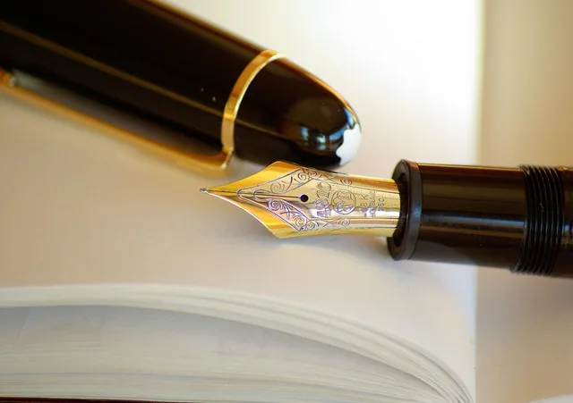 pen, feather pen, ink, gold, writing, pen, pen, pen, pen, pen. who should sign off AI marketing tools output?