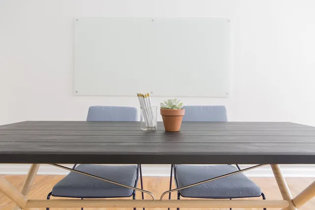 chairs, empty, nature, plant, pot plant, tables. Planning skills for AI marketing tools